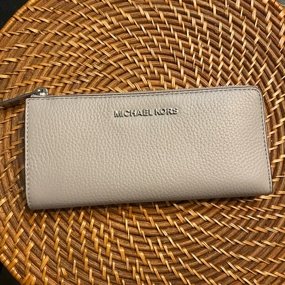 Michael Kors Gray Pebble Leather Wallet